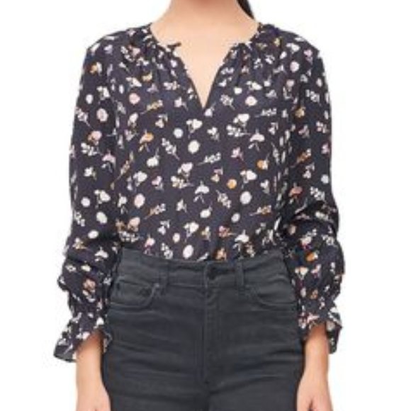 Rebecca Taylor Holly Flower Print Silk Top Sz 2 - Picture 11 of 11